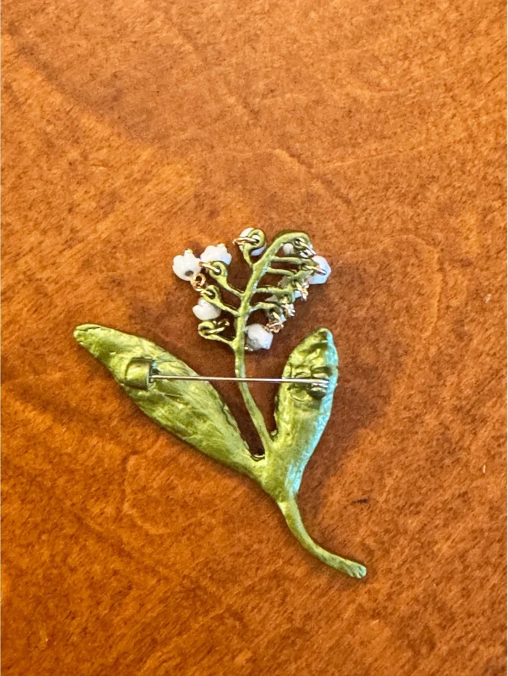 Vintage Lily of the Valley Flower Brooch Pin 490
